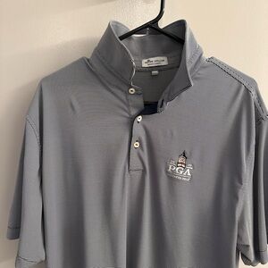 Peter Millar Men's Navy Striped Polo Shirt